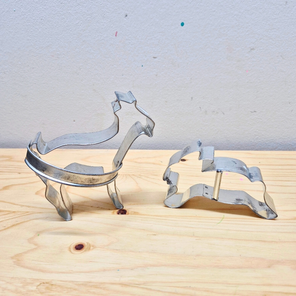 Metal Goat and Rabbit Cookie Cutter Set